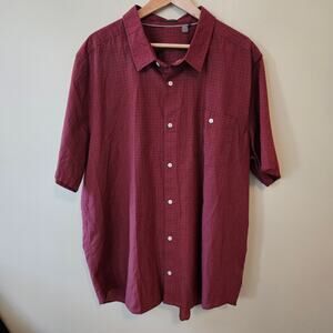 Toad & Co Men's Button Down Shirt XXL Airbrush Organic Cotton Plaid Short Sleeve